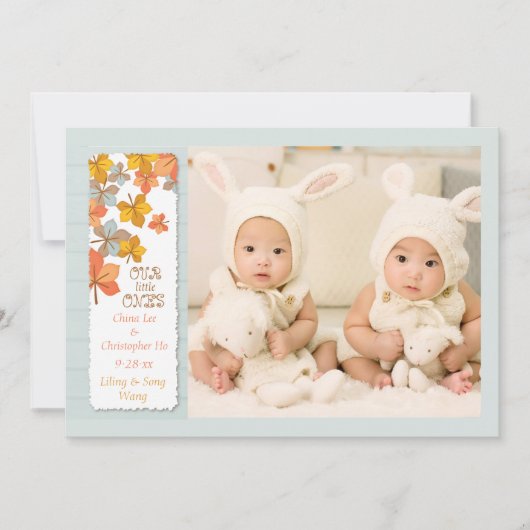 Glückliche Herbstankündigung Foto Geburtserklärung Ankündigung (Vorderseite)