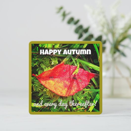 Glückliche Herbstkarten mit Fallblatt, Vers Karte (Stehend Vorderseite)