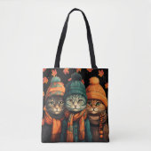 Glückliche Herbstkatzen-Tasche Tasche (Vorderseite)
