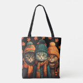 Glückliche Herbstkatzen-Tasche Tasche (Rückseite)