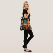 Glückliche Herbstkatzen-Tasche Tasche (Am Model)