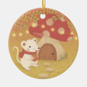 Glückliche Herbsttage mit Maus Keramik Ornament