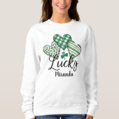 Glückliche Herzen: Custom St. Patrick's Day Women' Sweatshirt (Vorderseite)