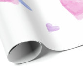 Glückliche Herzen Wasserfarbe Pastellfarben Geschenkpapier (Rolleneckpunkt)
