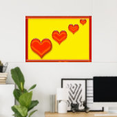 Glückliche herzliche Poster (Heimbüro)