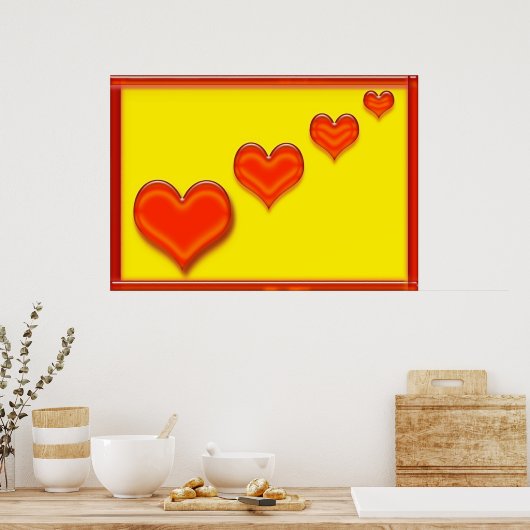 Glückliche herzliche Poster (Küche)