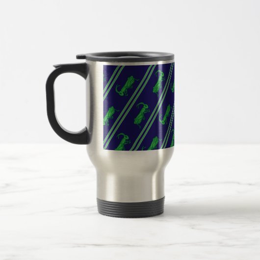 Glückliche Heuschrecken-gestreifte Tasse (Links)