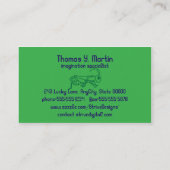 Glückliche Heuschrecken-gestreifte Visitenkarten Visitenkarte (Rückseite)