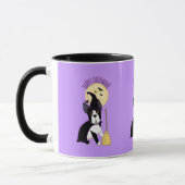 Glückliche Hexe Halloweens Boston Terrier Tasse (Links)
