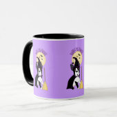Glückliche Hexe Halloweens Boston Terrier Tasse (Vorderseite Links)
