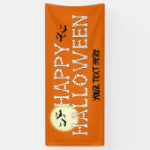 Glückliche Hexe-Orangen-Fahne Halloweens Skeleton Banner (Vertikal)