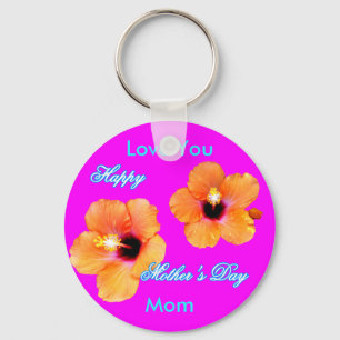 Glückliche Hibiskus-Liebe der Mutter Tagesc$sie Schlüsselanhänger