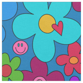 Glückliche Hippie-Gänseblümchen Stoff