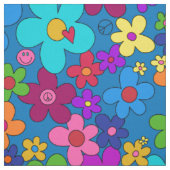 Glückliche Hippie-Gänseblümchen Stoff (Muster)