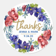 glückliche Hochzeit | Danke Gastgeschenk Stickers