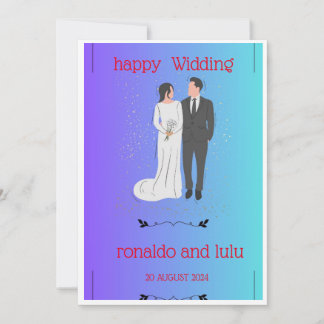 GLÜCKLICHE HOCHZEIT EINLADUNG