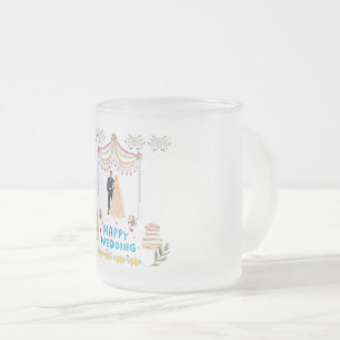 Glückliche Hochzeit Frostglas-Kaffeetasse – Romant Mattglastasse
