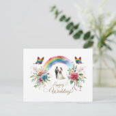 Glückliche Hochzeit Grußkarten Postkarte (Stehend Vorderseite)
