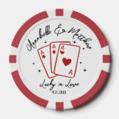Glückliche Hochzeit in Liebe Pokerchips (Vorderseite)