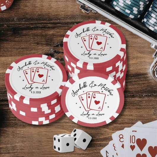 Glückliche Hochzeit in Liebe Pokerchips