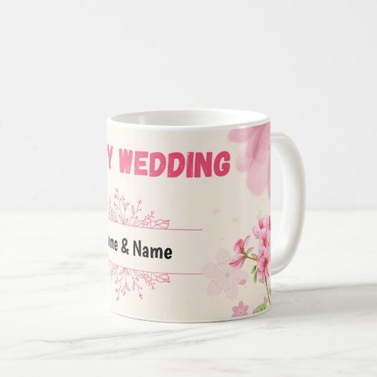 Glückliche Hochzeit Kaffeetasse (VorderseiteRechts)