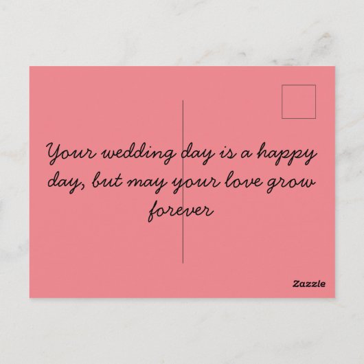 Glückliche Hochzeit Postkarte (Rückseite)