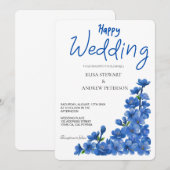 Glückliche Hochzeit Romantische Florale Hochzeit Einladung (Vorne/Hinten)
