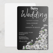 Glückliche Hochzeit Romantische Florale Hochzeit Einladung (Vorne/Hinten)