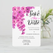 Glückliche Hochzeit Romantische Florale Hochzeit Einladung (Stehend Vorderseite)