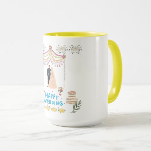 Glückliche Hochzeit Tasse (VorderseiteRechts)