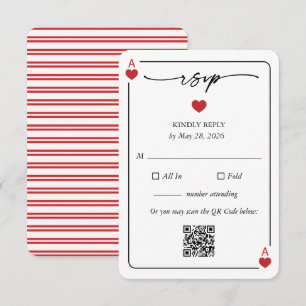 Glückliche Hochzeits-RSVP-Karte mit QR-Option Einladung