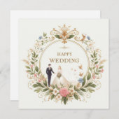 Glückliche Hochzeitsgrusskarte Feiertagskarte (Vorne/Hinten)