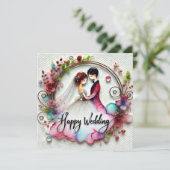 Glückliche Hochzeitsgrußkarten Karte (Stehend Vorderseite)