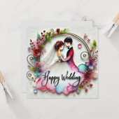 Glückliche Hochzeitsgrußkarten Karte (Vorderseite/Rückseite Beispiel)