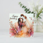 Glückliche Hochzeitsgrußkarten Karte (Stehend Vorderseite)