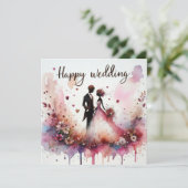 Glückliche Hochzeitsgrußkarten Karte (Stehend Vorderseite)