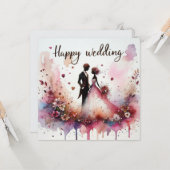 Glückliche Hochzeitsgrußkarten Karte (Vorderseite/Rückseite Beispiel)