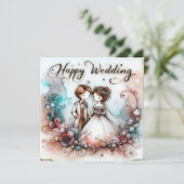 Glückliche Hochzeitsgrußkarten Karte (Stehend Vorderseite)