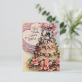 Glückliche Hochzeitstorte Postkarte (Stehend Vorderseite)