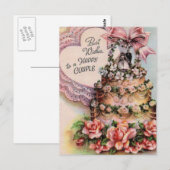 Glückliche Hochzeitstorte Postkarte (Vorne/Hinten)