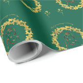 Glückliche Hochzeitszeremonie grün Geschenkpapier (Rolleneckpunkt)