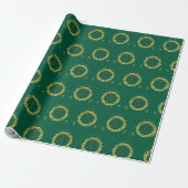 Glückliche Hochzeitszeremonie grün Geschenkpapier (Ungerollt)