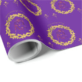 Glückliche Hochzeitszeremonie lila Geschenkpapier (Rolleneckpunkt)