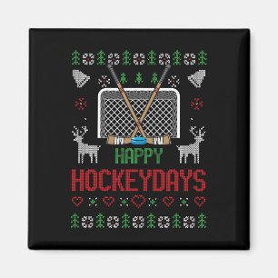 Glückliche Hockeytage Hockeydays Hässliche Weihnac Magnet