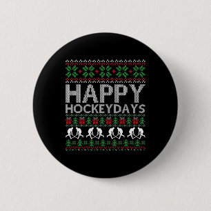 Glückliche Hockeytage, lustige Weihnachten Hockeyl Button