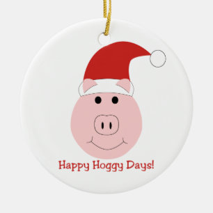 Glückliche Hoggy Tagesweihnachtsbaumverzierungen Keramikornament
