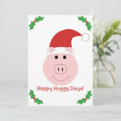 Glückliche Hoggy TagesweihnachtsParty Einladung (Stehend Vorderseite)