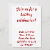 Glückliche Hoggy TagesweihnachtsParty Einladung (Rückseite)