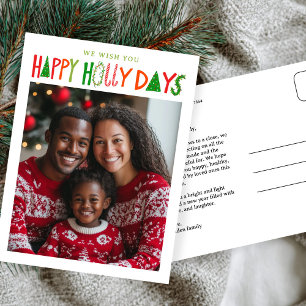GLÜCKLICHE HOLLY-TAGE Feiertag Weihnachten INDIVID Postkarte