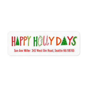 GLÜCKLICHE HOLLY-TAGE Feiertags-Weihnachts-Adresse